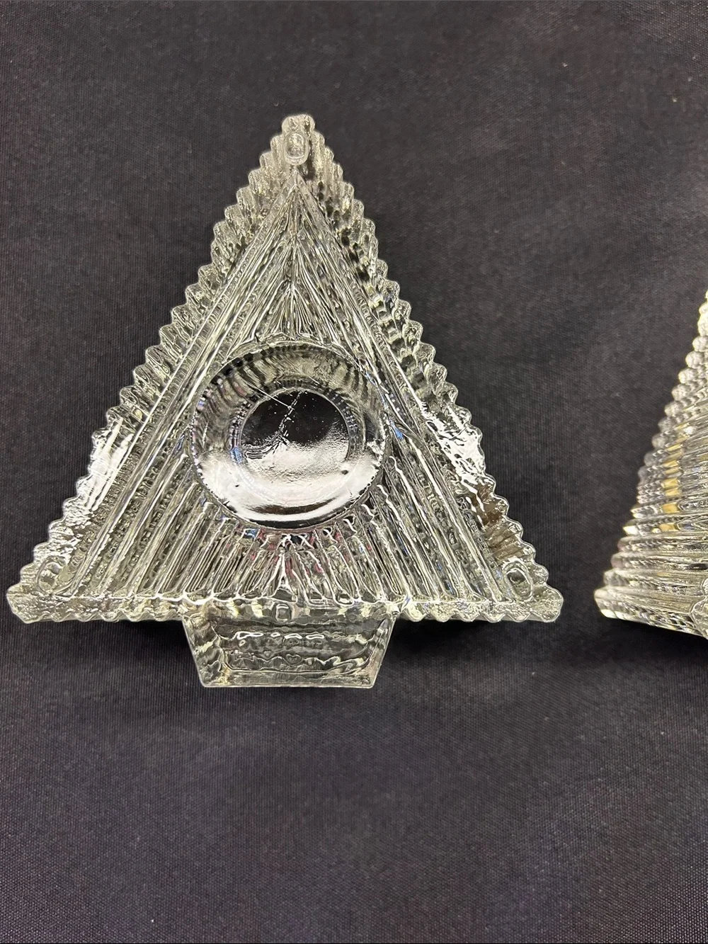 Vintage Avon Christmas Tree Votive Candle Holder - set of 2